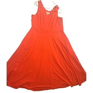 52Seven Women's XL Red Sleeveless V-Neck Long Dress New